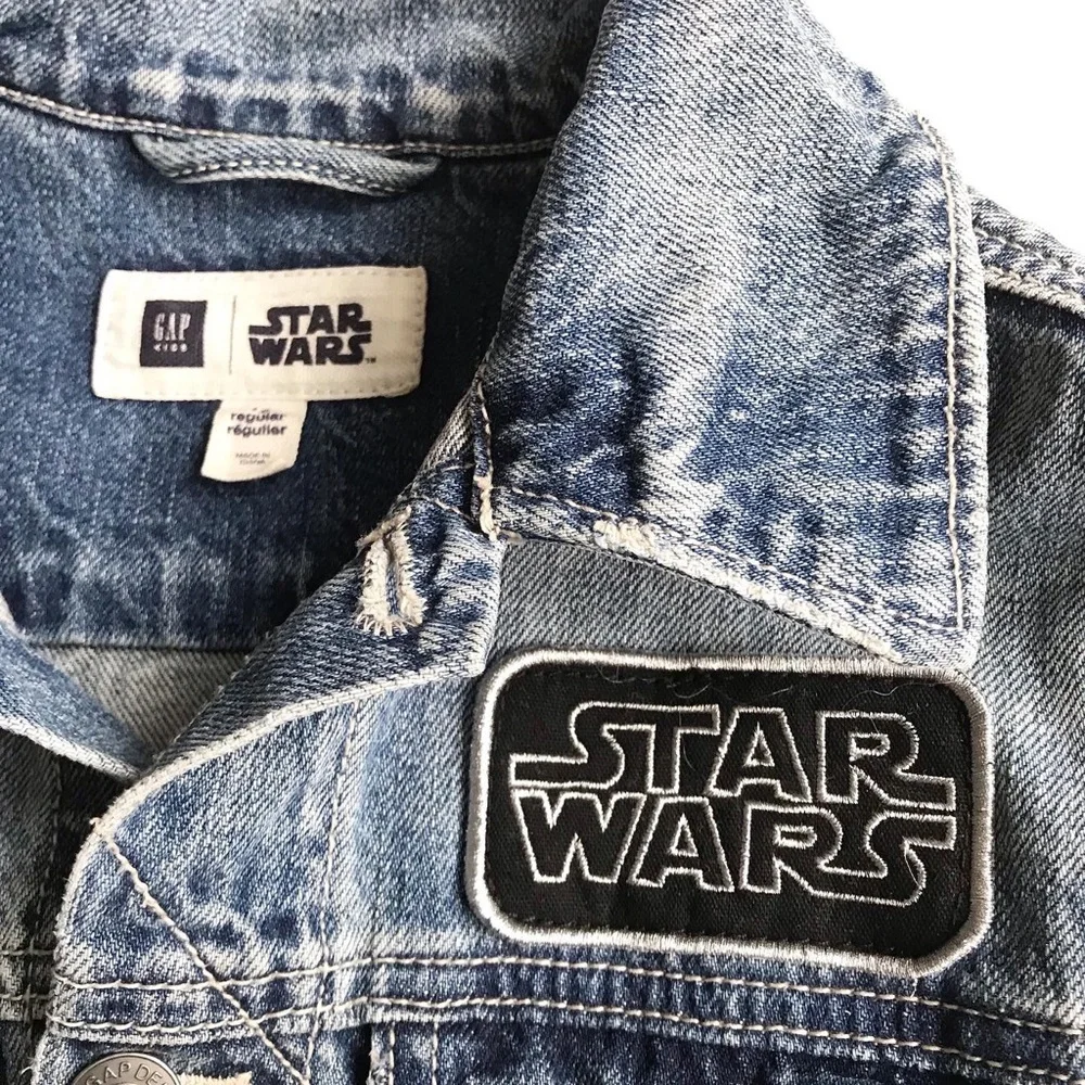 Gap kids x Star Wars distressed denim jean jacket  EUC L(10-11Y)